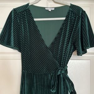 Baltic Born Andi Ribbed Velvet Wrap Dress